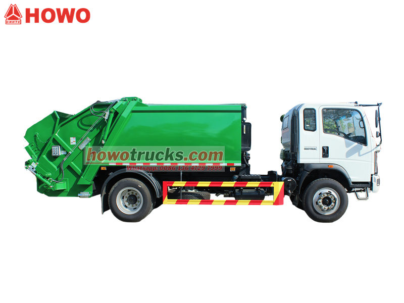 Howo light duty 8 CBM garbage compactor truck