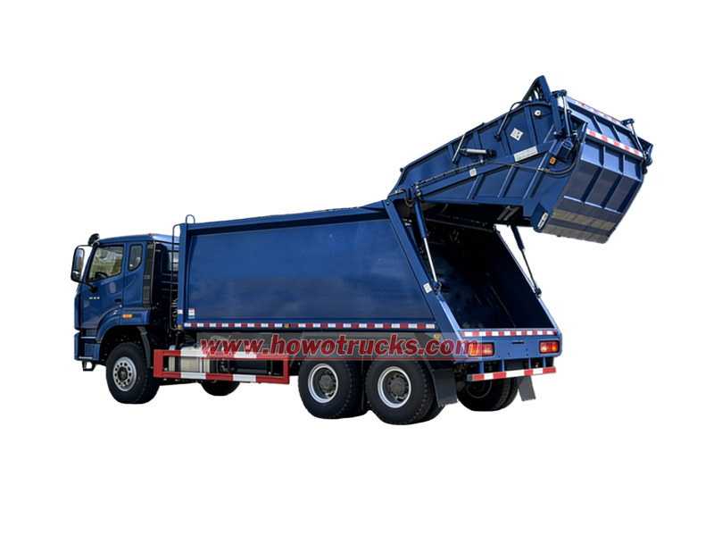 HOWO 10 wheeler rear loader working process